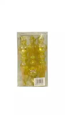 Набор новогодних украшений «Капля», 6 шт, желтый